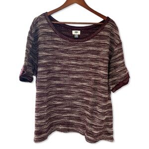 Old Navy, Short-Sleeve Burgundy Sweater (Size XXL)